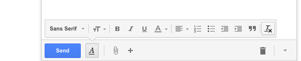 Formatting options in Gmail