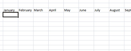 Budget spreadsheet months