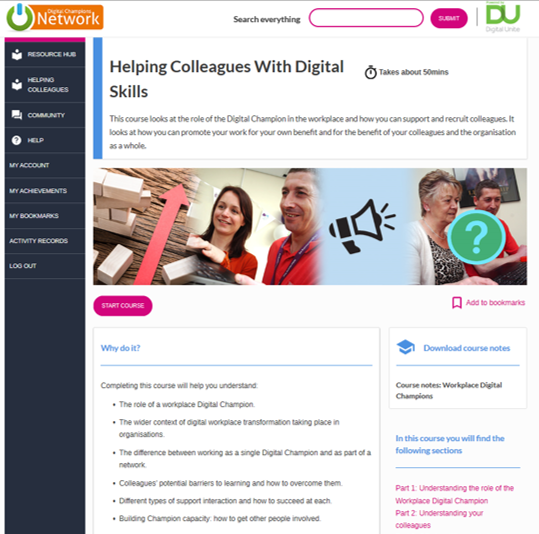 screengrab of new helping colleagues course