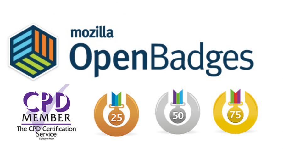 Mozilla Open badges, logo and CPD logo